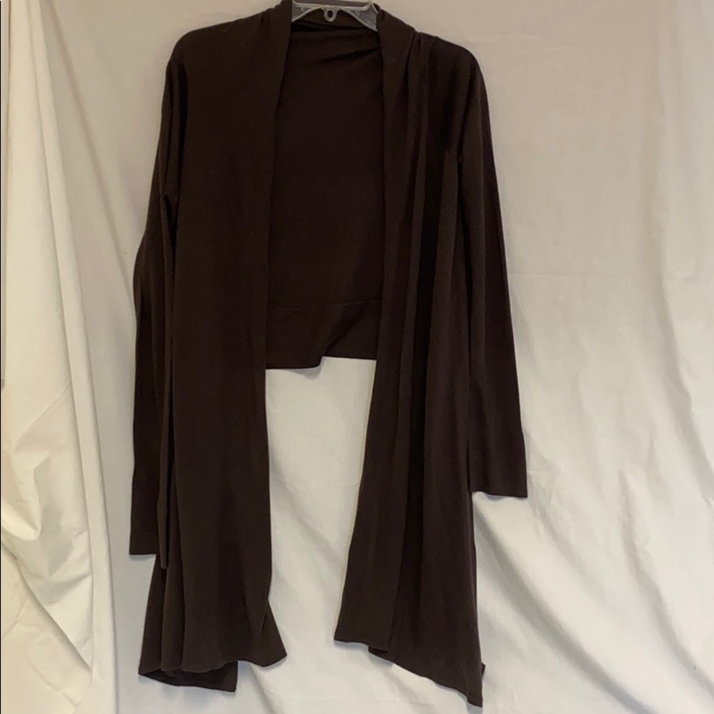 BCBG Maxazria Brown Shawl Sweater XS